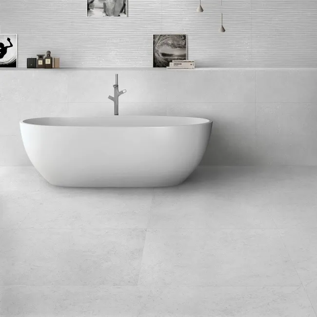 Colony White Stone Effect Matt Ceramic Wall Tile