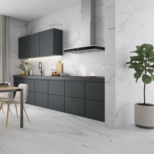 Ethos Golden Grey Marble Effect Matt Porcelain Tile