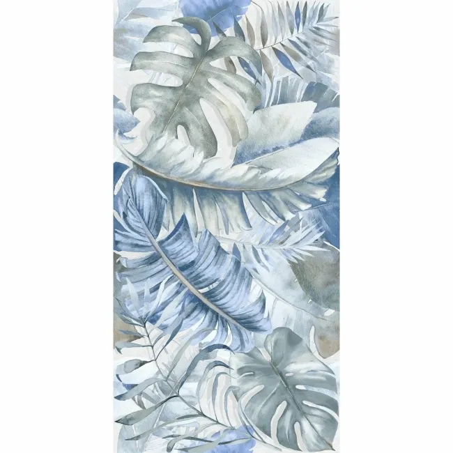 Lifefull Blue Floral Decor Matt Porcelain Wall Tile