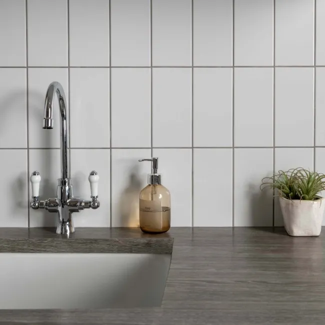 Metro Flat Ceramic White Matt Wall Metro Tiles