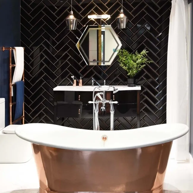 Ceramic Wall Black Metro Tiles