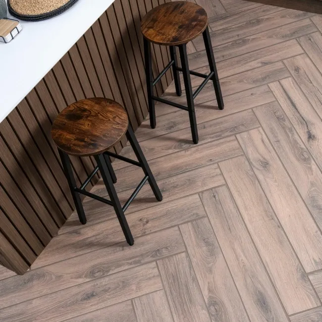 Naturalia Dark Oak Wood Effect Matt Porcelain Floor Tile