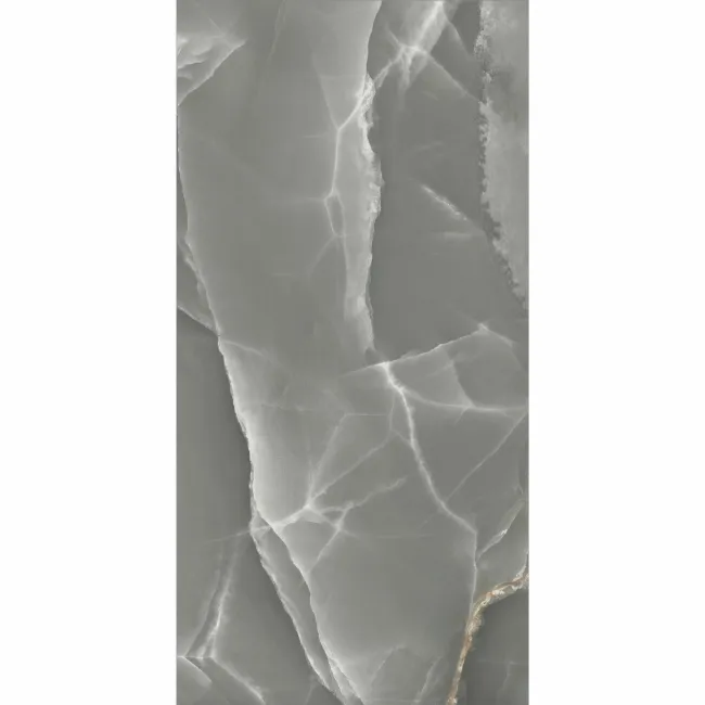 Onyx Marble Effect Dark Grey Polished Porcelain Wall and Floor Tile