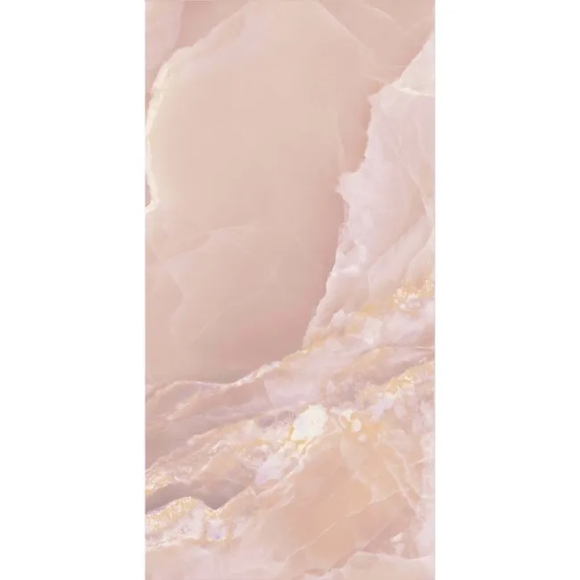 Onyx Marble Effect Rose Pink Polished Porcelain Wall and Floor Tile