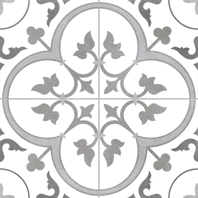 Oxford Grey Patterned Matt Ceramic Wall & Floor Tile