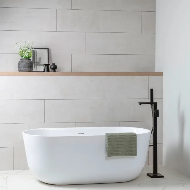 Oxide White Concrete Effect Matt Ceramic Wall Tile