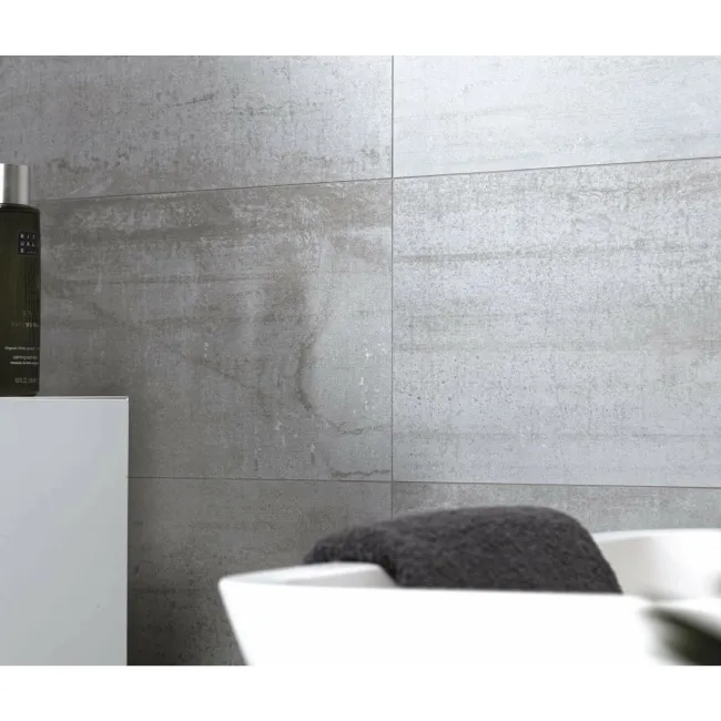 Metal Silver Rectified Porcelain Wall And Floor Tile