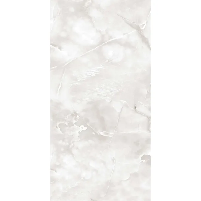 Reale Light Grey Onyx Marble Effect Polished Porcelain Tile