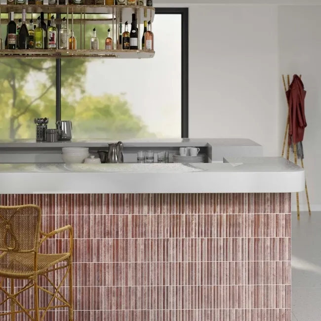 Rubik Garnet Red Kit Kat Effect Gloss Ceramic Wall Tile