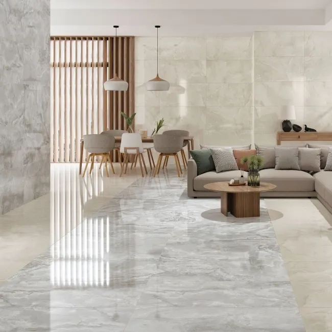 Scarlet Grey Onyx Marble Effect Polished Porcelain Tile