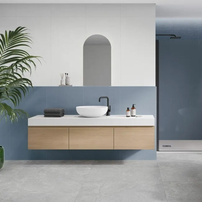 Seven Blue Matt Ceramic Wall Tile