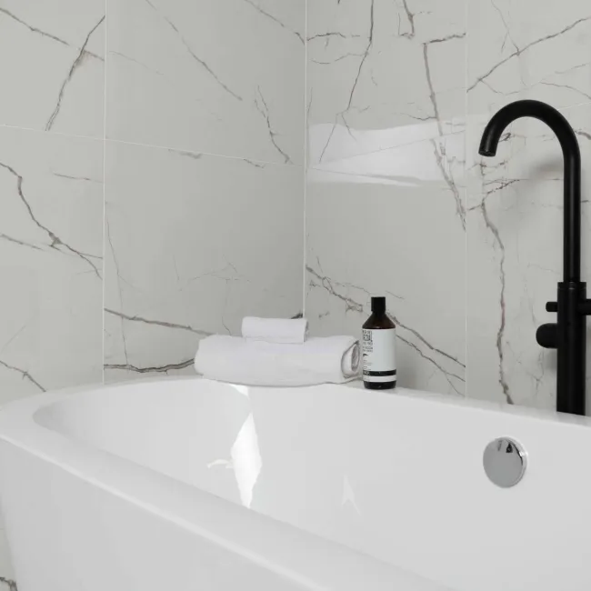 The Room White Italian Polished Porcelain Wall and Floor Tiles