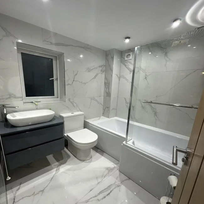 Place White Marble Effect Wall and Floor Tiles