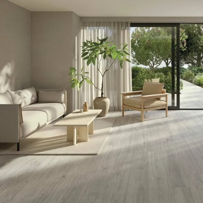 Verbier Grey Large Wood Effect Anti-Slip Matt Porcelain Floor Tile