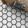 Fusion White Marble Effect & Black Border Hexagon Tile
