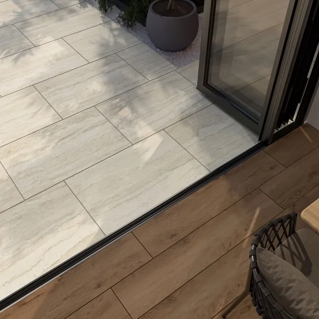 Vein Easton Cream Stone Effect Matt Porcelain Outdoor Slab
