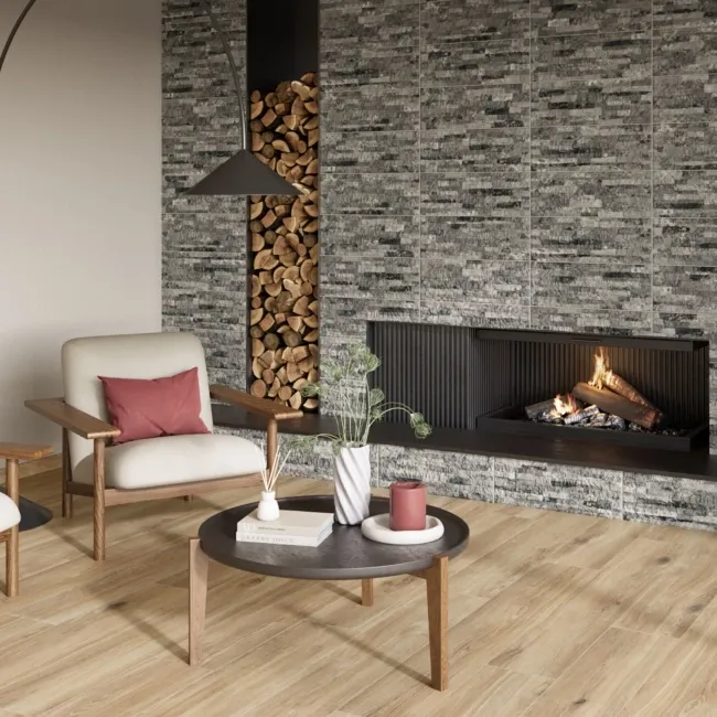 Ruy Stone Grey Dry Wall Effect Ceramic Wall Cladding Tile