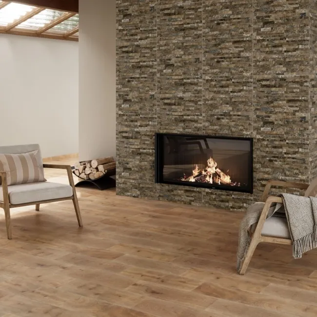 Ruy Stone Beige Dry Wall Effect Ceramic Wall Cladding Tile