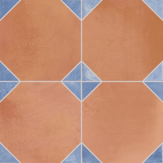 Dover Terracotta Effect Blue Matt Porcelain Tile