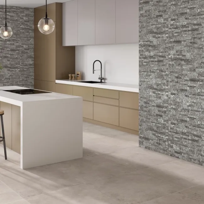 Ruy Stone Grey Dry Wall Effect Ceramic Wall Cladding Tile