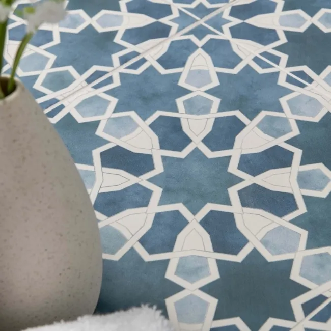 Agadir Blue Pattern Matt Ceramic Floor Tile