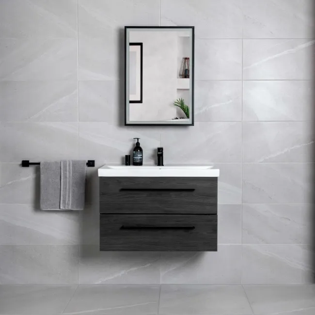 Allegro Light Grey Stone Effect Matt Rectified Porcelain Wall & Floor Tile