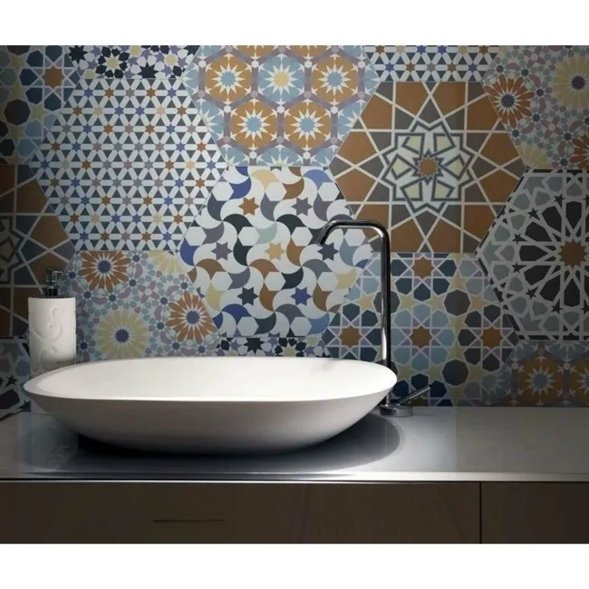 Andalucia Hexagon Patterned Porcelain Wall And Floor Tiles