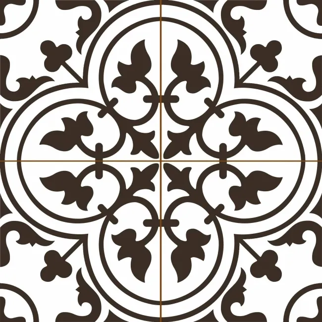 Avon White Victorian Patterned Matt Ceramic Floor Tile