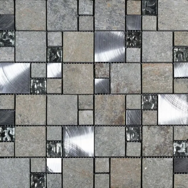 Comet Grey Square Stone Mosaic 300x300