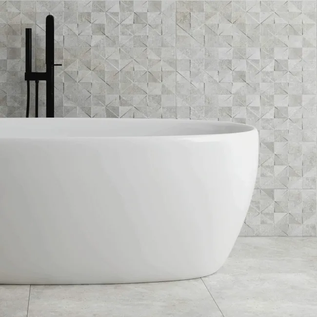 Crassana Decor Grey Concrete Effect Matt Ceramic Wall Tile