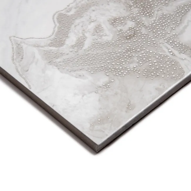 Fenndi Silver Marble Effect Polished Porcelain Tile
