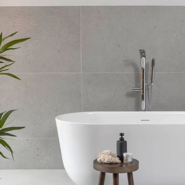 Flakestone Grey Concrete Effect Matt Porcelain Wall and Floor Tile