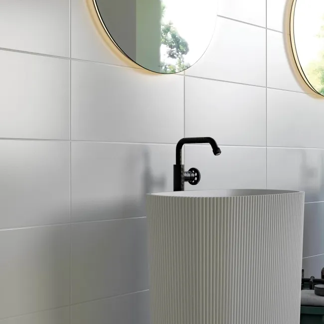 Flat White Matt Ceramic Wall Tile 250x500