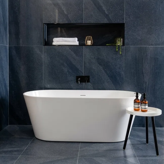 Galaxy Denim Blue Stone Effect Semi Polished Porcelain Wall and Floor Tile