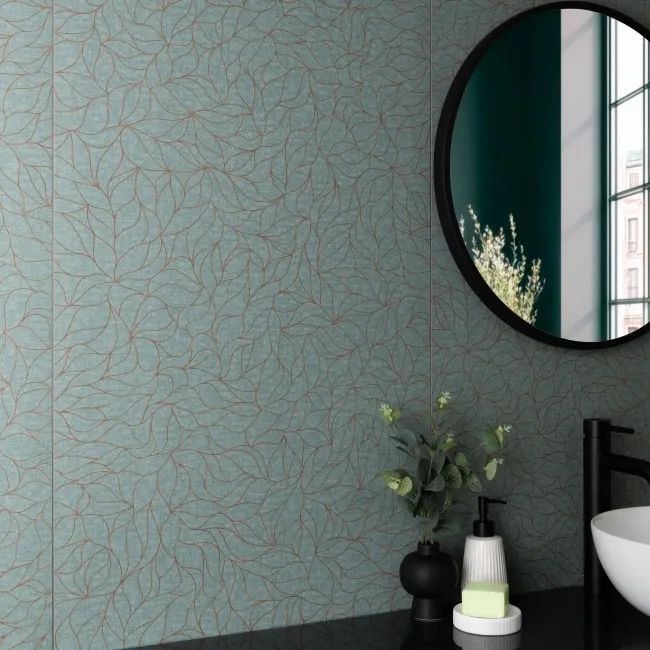 Roca Jade Floral Decor Green Matt Porcelain Wall Tile