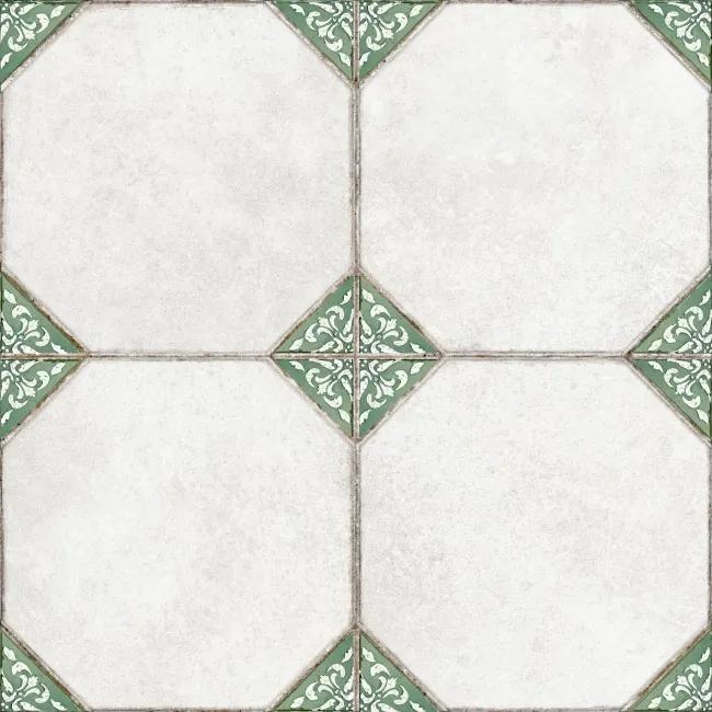 Leeds Green Patterned Matt Porcelain Floor Tile
