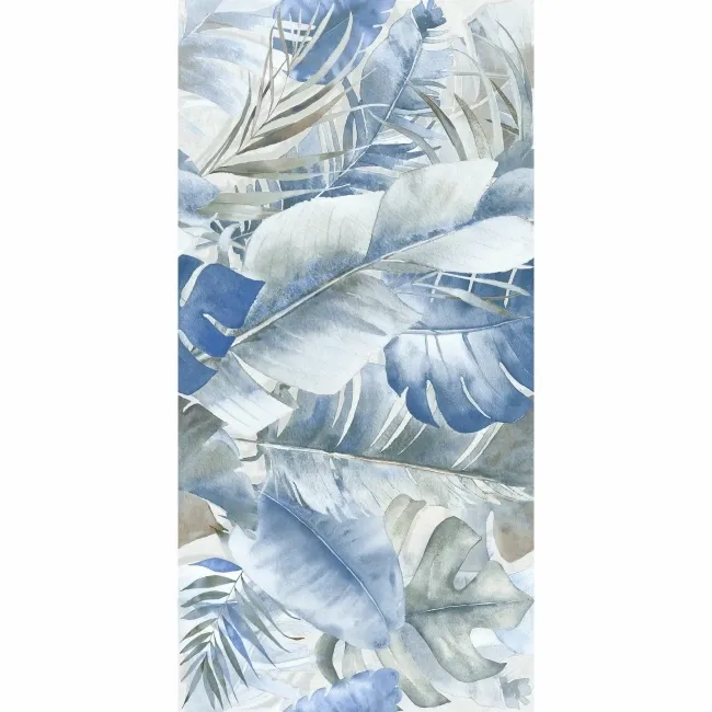 Lifefull Blue Floral Decor Matt Porcelain Wall Tile