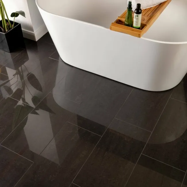 Lounge Black Polished Porcelain Wall and Floor Tile