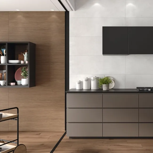 Roca Indiana Dark Oak Slatted Wood Effect Matt Ceramic Wall Tile