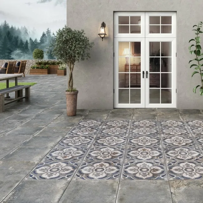 Mischen Dark Grey Concrete Effect Matt Porcelain Outdoor Slab Tile