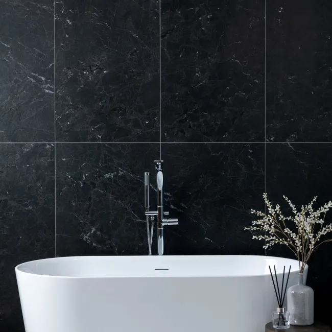 Neeko Black Stone Effect Matt Porcelain Tile