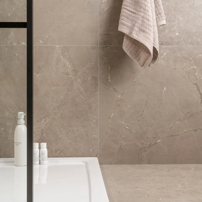 Neeko Taupe Stone Effect Matt Porcelain Tile