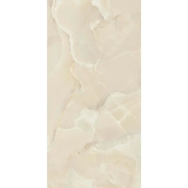 Onyx Marble Effect Cream Polished Porcelain Wall and Floor Tile