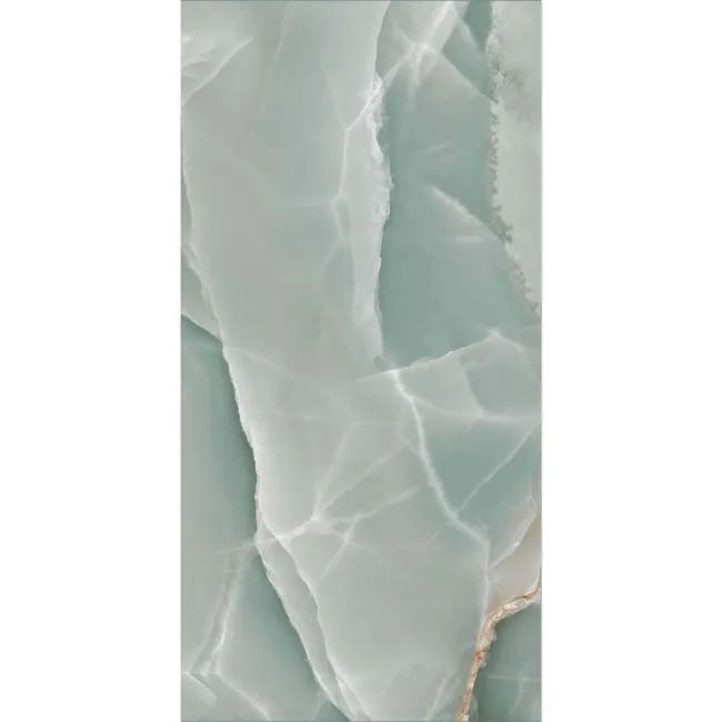 Onyx Marble Effect Turquoise Green Polished Porcelain Wall and Floor Tile