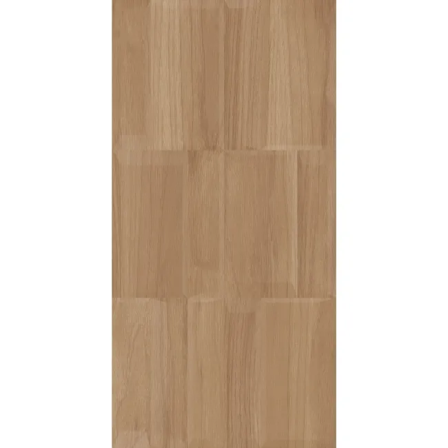 Nogal Block Decor Brown Wood Effect Matt Ceramic Wall Tile
