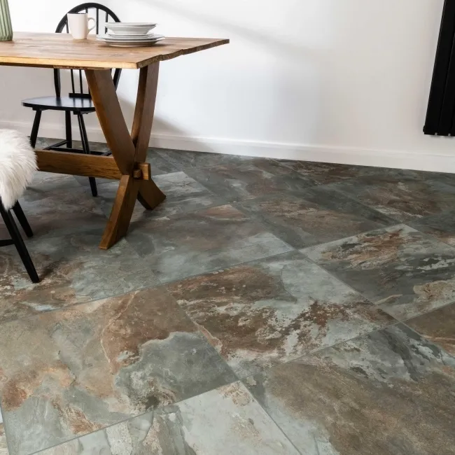 Slate Way Green Matt Porcelain Floor Tile