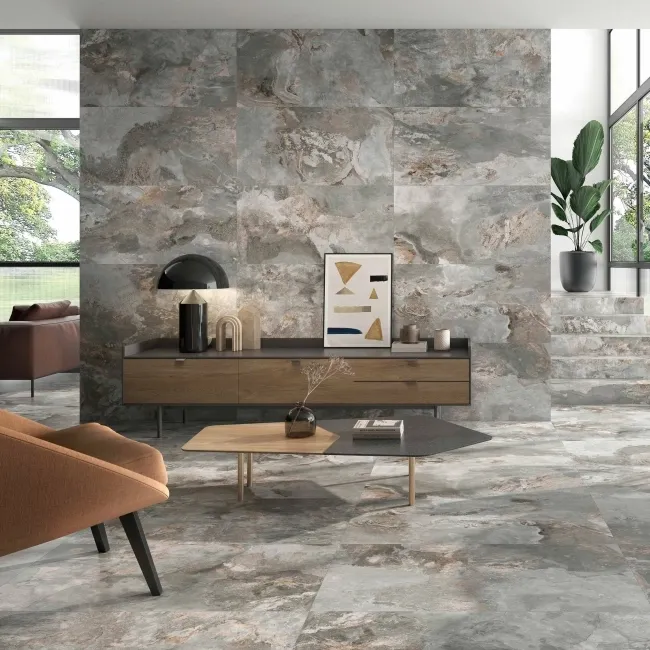 Slate Way Grey Matt Porcelain Wall and Floor Tile