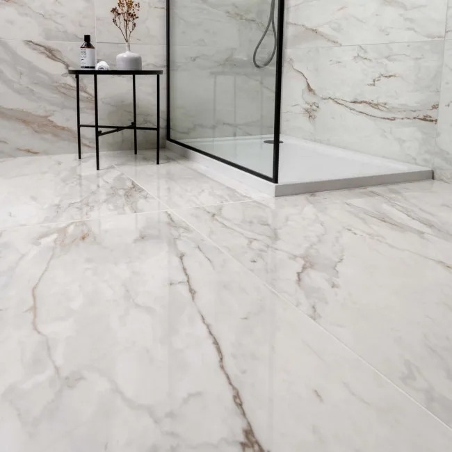 The Room Cream Italian Polished Porcelain Wall and Floor Tiles