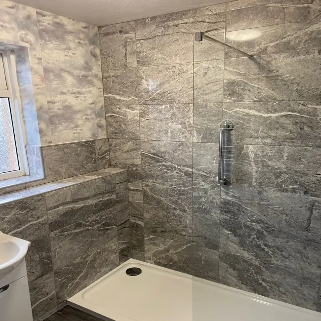 Bernini Grey Gloss Marble Effect Ceramic Wall Tile