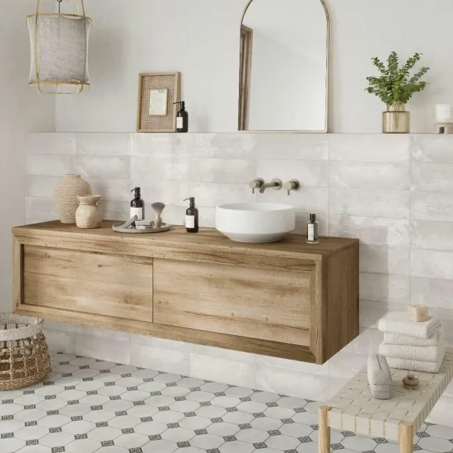 Zellige Antique White Gloss Porcelain Tile